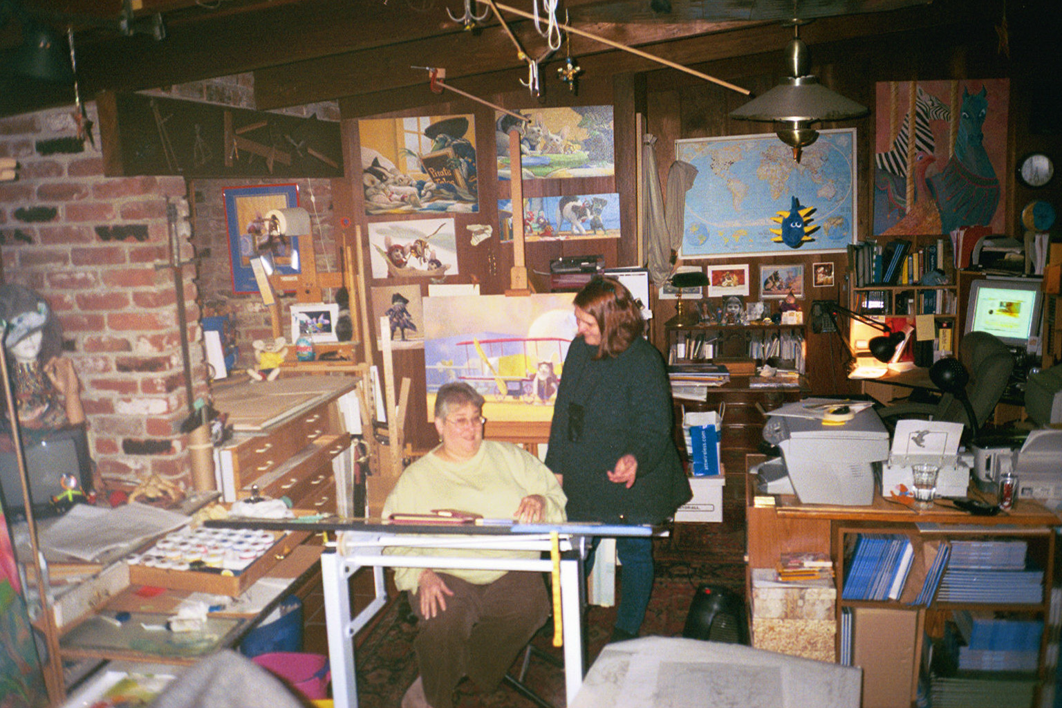 Susan in Studio with DAM curator Joyce Schiller.JPG